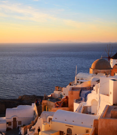 Sunset at Oia, Santorini, Greece
